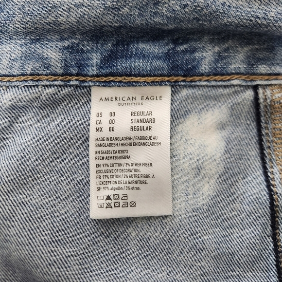 American Eagle Drawstring Waist Light Wash Chambray Cargo Joggers-Size 00 - Picture 14 of 15